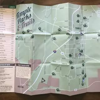 City of Temple Parks folding map
