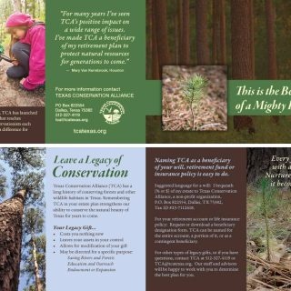 Collateral-TCA-mailer Texas Conservation Alliance - Fundraising brochure